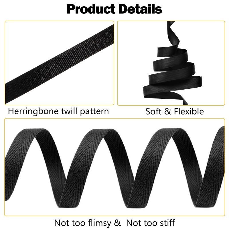 Flyshop 3/8-Inch 10mm Wide Black Straps Nylon Webbing 25 Yards - Image 4